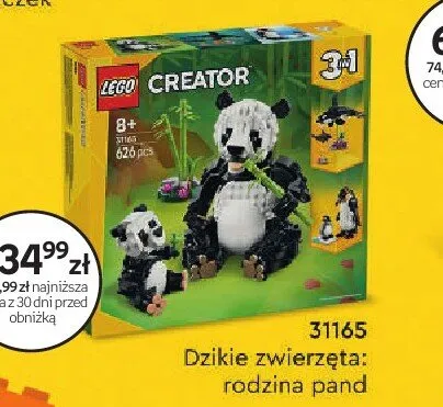 Klocki LEGO Creator 31165 Dzikie zwierzęta: rodzina pand promocja w Dzień Dziecka