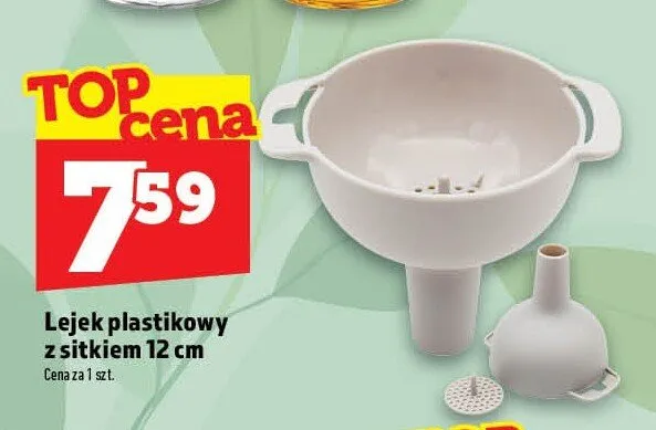 Lejek plastikowy z sitkiem 12 cm promocja w TOPAZ