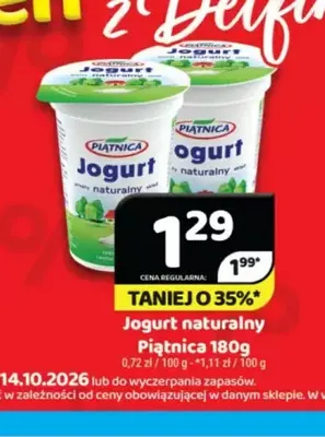 Jogurt naturalny Piątnica promocja w Delfin