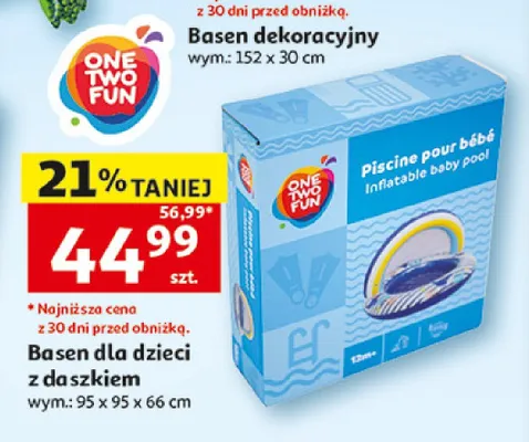 Basen dla dzieci z daszkiem One Two Fun promocja w Auchan