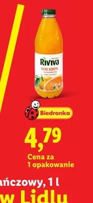 Sok pomarańcza Riviva 100% promocja w Lidl