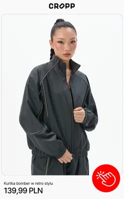 Kurtka bomber w retro stylu Cropp promocja w Cropp