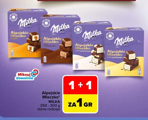 Alpejskie Mleczko Milka o smaku śmietankowym promocja w Carrefour Market
