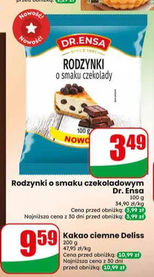 Rodzynki o smaku czekoladowym Dr. Ensa promocja w Dino