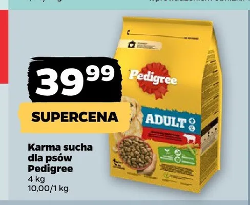 Karma sucha dla psów Pedigree promocja w Netto