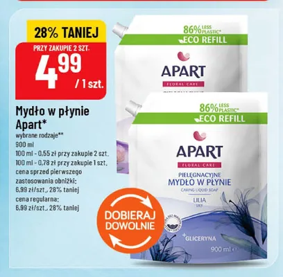 Mydło w płynie zapas Apart Floral Care promocja w POLOmarket