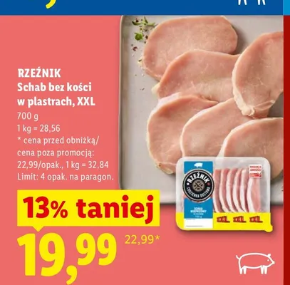 Schab bez kości w plastrach XXL Rzeźnik promocja w Lidl