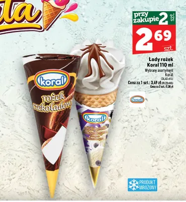 Lody rożek czekoladowy promocja w TOPAZ