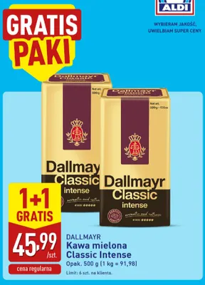 Kawa mielona Classic Intense Dallmayr promocja w Aldi