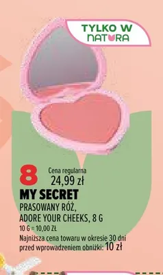 Prasowany róż Adore Your Cheeks My Secret promocja w Drogerie Natura