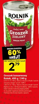 Groszek konserwowy Rolnik promocja w Twój Market