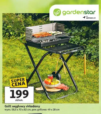 Grill węglowy składany promocja w Auchan