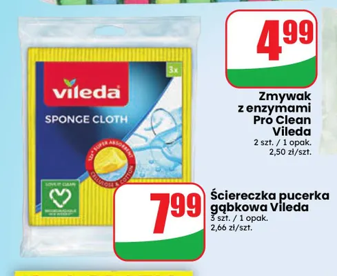 Ściereczka pucerka gąbkowa Vileda promocja w Dino