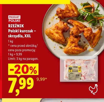 Polski kurczak skrzydła XXL Rzeźnik promocja w Lidl