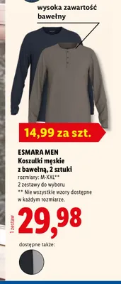 Koszulki męskie z bawełną 2-pak promocja w Lidl