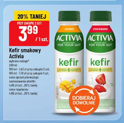 Kefir smakowy truskawkowy Activia promocja w POLOmarket