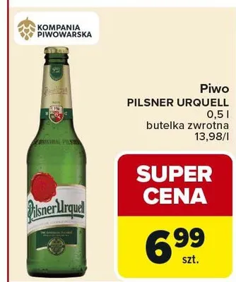 Piwo PILSNER URQUELL 0.5l promocja w Carrefour Market