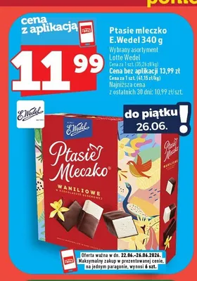 Ptasie mleczko waniliowe E.Wedel promocja w TOPAZ