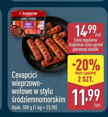 Cevapcici wieprzowo-wołowe w stylu śródziemnomorskim Sokołów promocja w Aldi