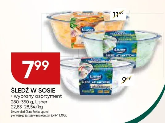 Śledź w sosie pomidorowym a la gazpacho LISNER ŚLEDZIK & SOSIK promocja w Chata Polska