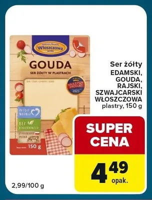 Ser żółty Szwajcarski Włoszczowa plastry promocja w Globi