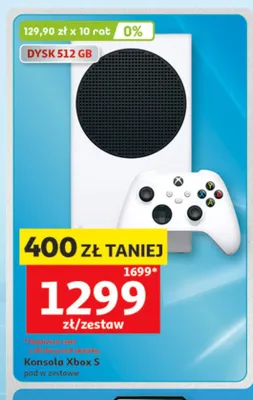 Konsola Xbox S pad w zestawie dysk 512 GB promocja w Auchan