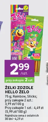 Żelki Rainbow, Sticks promocja w Stokrotka