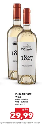 Wino białe wytrawne Purcari 1827 Pinot Grigio promocja w Kaufland
