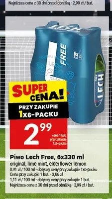 Piwo bezalkoholowe Lech Free Lime Mint 6-pak promocja w Twój Market