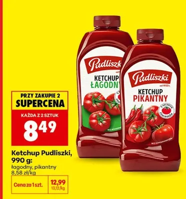 Ketchup pikantny Pudliszki promocja w Biedronka