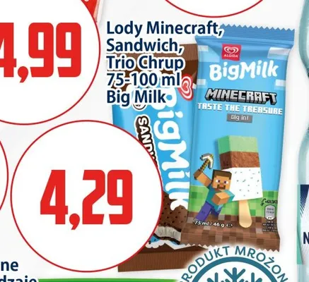 Lody Big Milk Minecraft promocja w Kupiec