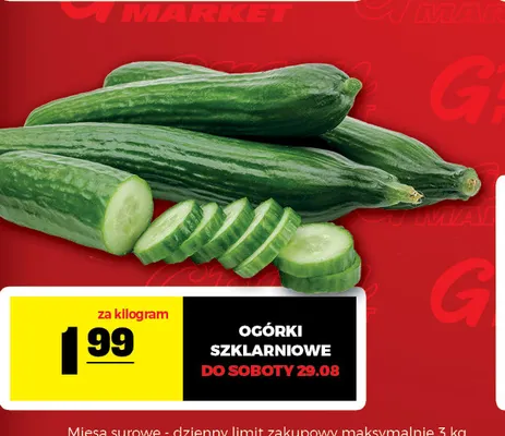 Ogórki szklarniowe promocja w Gram Market