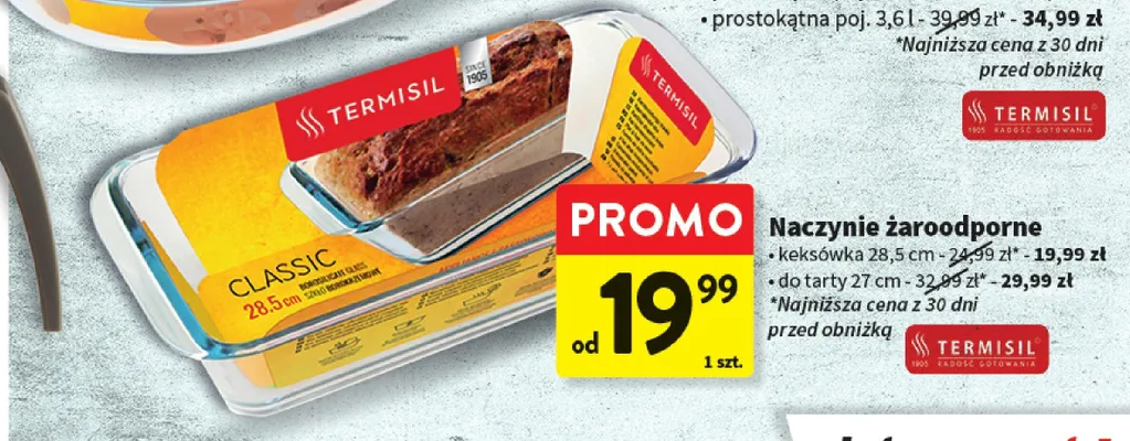 Naczynie żaroodporne Termisil keksówka 28,5 cm promocja w Intermarche