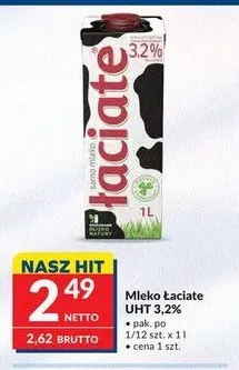 Mleko UHT Łaciate 3,2% promocja w Makro