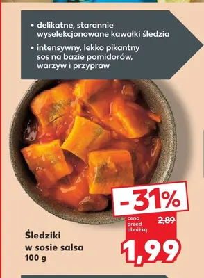Śledziki w sosie salsa promocja w Kaufland