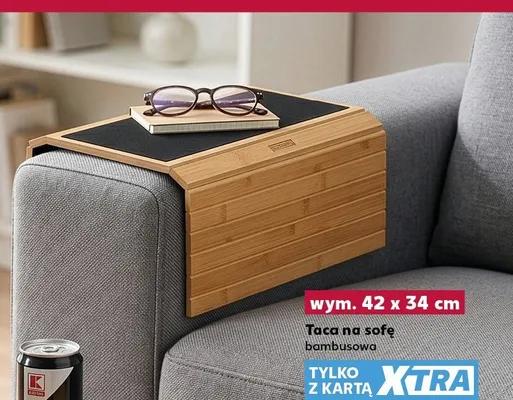 Taca na sofę bambusowa wym. 42x34 cm Kaufland promocja w Kaufland