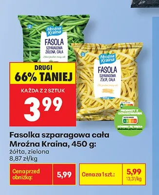 Fasolka szparagowa cała żółta Mroźna Kraina promocja w Biedronka