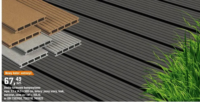 Deska tarasowa kompozytowa jasny szary promocja w OBI