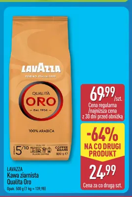 Kawa ziarnista Qualita Oro Lavazza promocja w Aldi