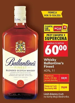 Whisky Ballantine's Finest promocja w Biedronka