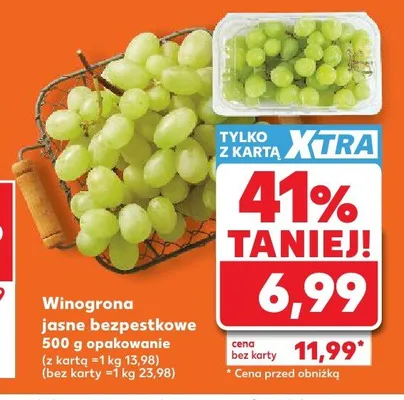 Winogrona jasne bezpestkowe promocja w Kaufland