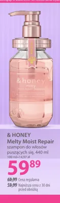 Szampon do włosów puszących się Melty Moist Repair & Honey promocja w Hebe