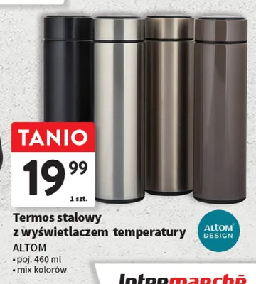 Termos stalowy z wyświetlaczem temperatury ALTOM promocja w Intermarche