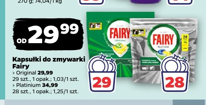 Kapsułki do zmywarki Original Fairy promocja w Netto