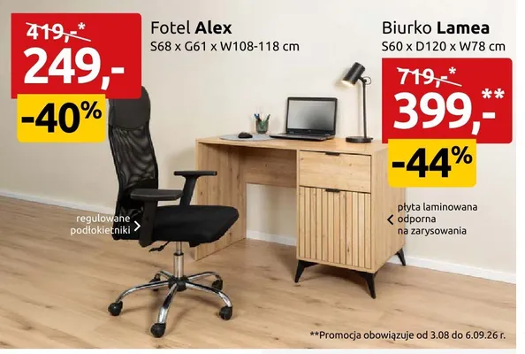 Biurko Lamea promocja w Black Red White