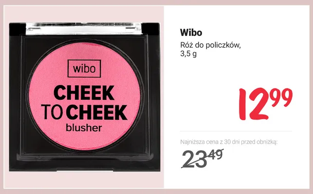 Róż do policzków Wibo promocja w Rossmann