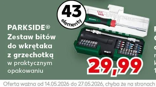 Zestaw bitów do wkrętaka z grzechotką PARKSIDE promocja w Kaufland