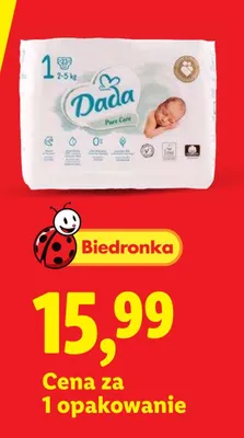 Pieluchy Dada Pure Care 1 2-5kg promocja w Lidl