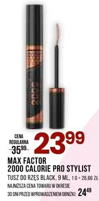 Tusz do rzęs 2000 Calorie Pro Stylist Black promocja w Drogerie Natura