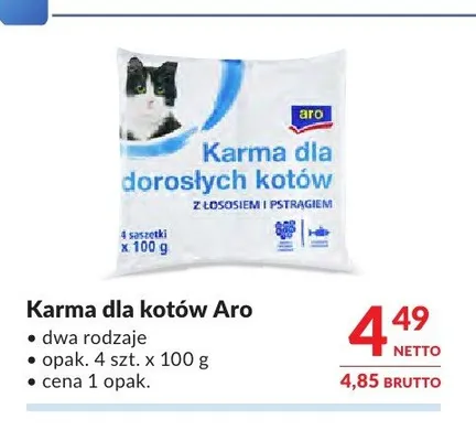 Karma dla kotów Aro promocja w Makro
